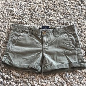 American Eagle olive Midi shorts
